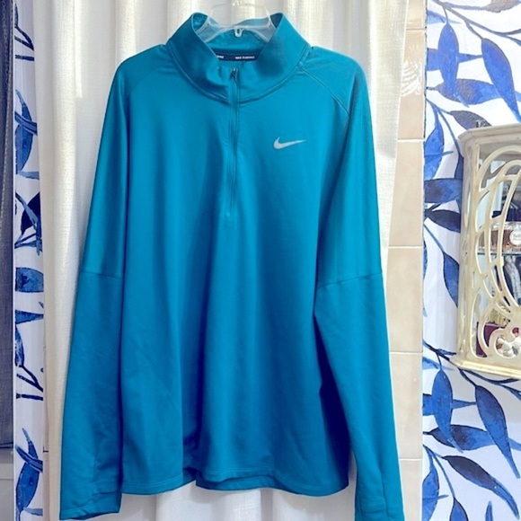 NWOT Men’s Nike Blue Running Dri-Fit Polyester & Spandex Long Sleeve Top Sz XL - Picture 1 of 8